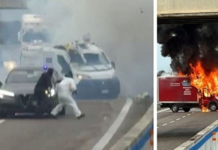 Grabitje si në filma, sulm ndaj një automjeti të blinduar në Itali dhe shkëmbim zjarri me policinë