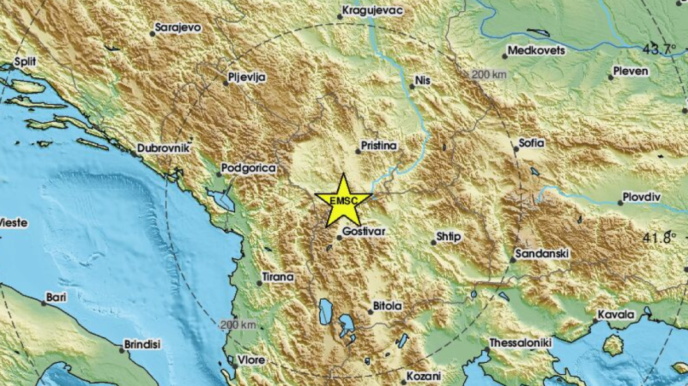 Tërmet i fortë në Kosovë, lëkundjet ndjehen edhe në Shqipëri, Serbi dhe Maqedoninë e Veriut