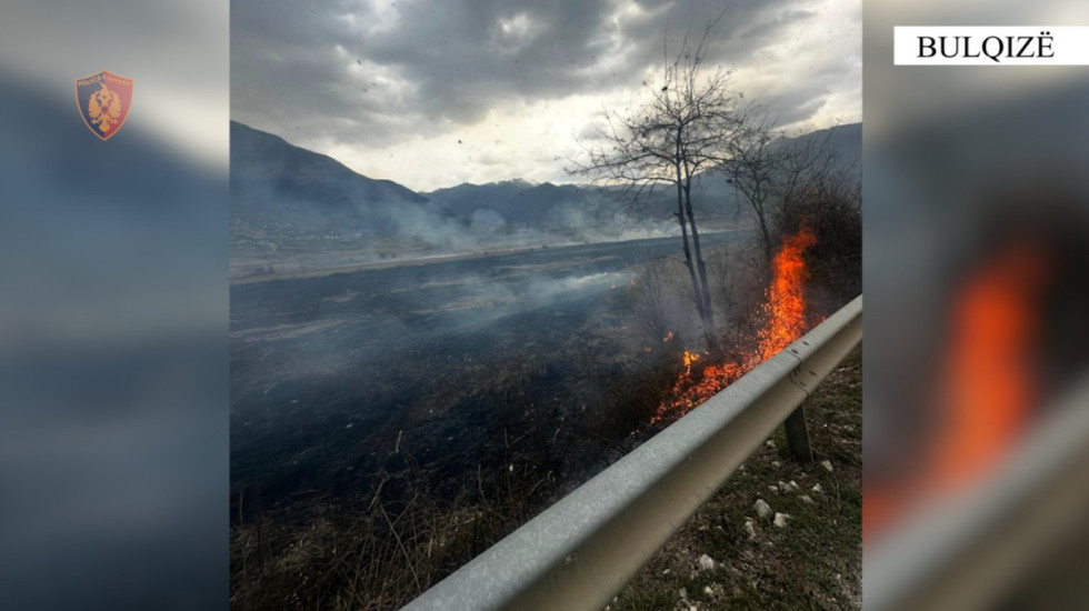 Ndezën zjarr në fshat, djegin bimësinë në një sipërfaqe toke