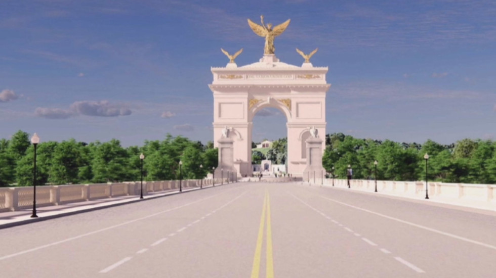 Më e lartë se Kapitoli/ "Harku i trumfit"  i Uashingtonit, projekti i Shtëpisë së Bardhë