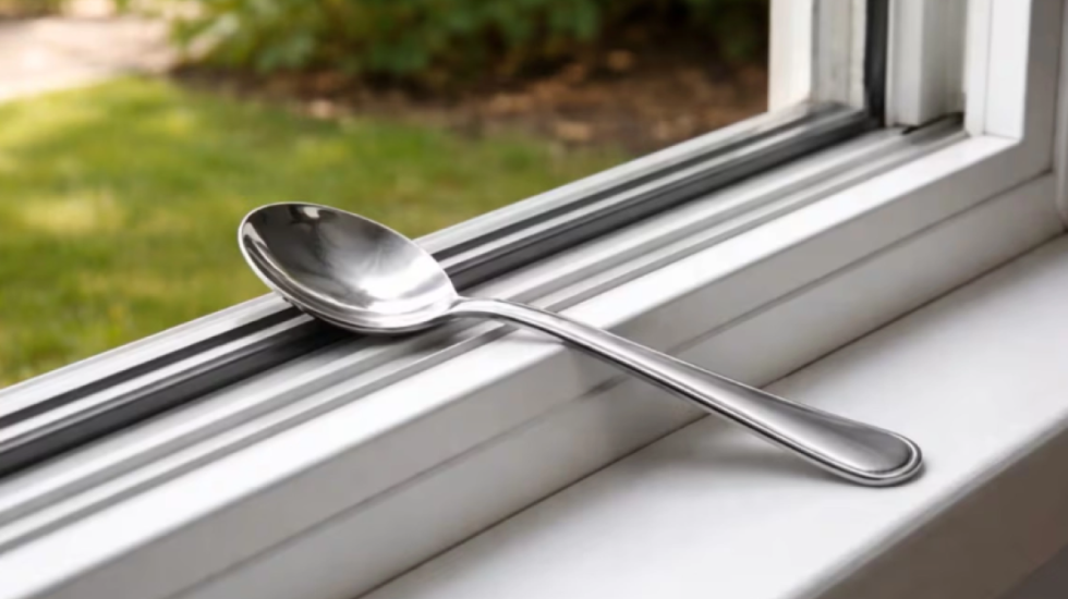 Truku me lugë në dritare për të ulur lagështinë në shtëpi